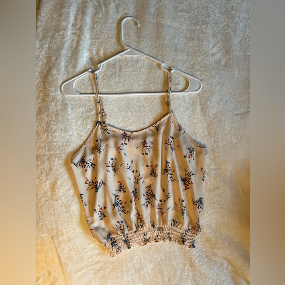 Willow and Root Floral Tank Top Cropped